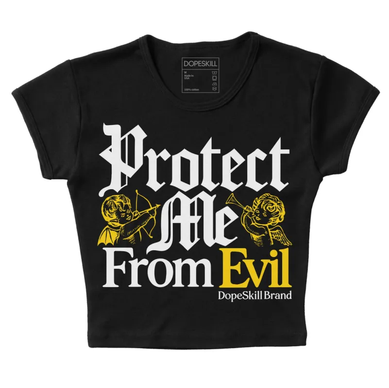 Yellow Ochre 6s DopeSkill Women's Crop Top Protect Me From Evil Graphic sold by DopeSkill