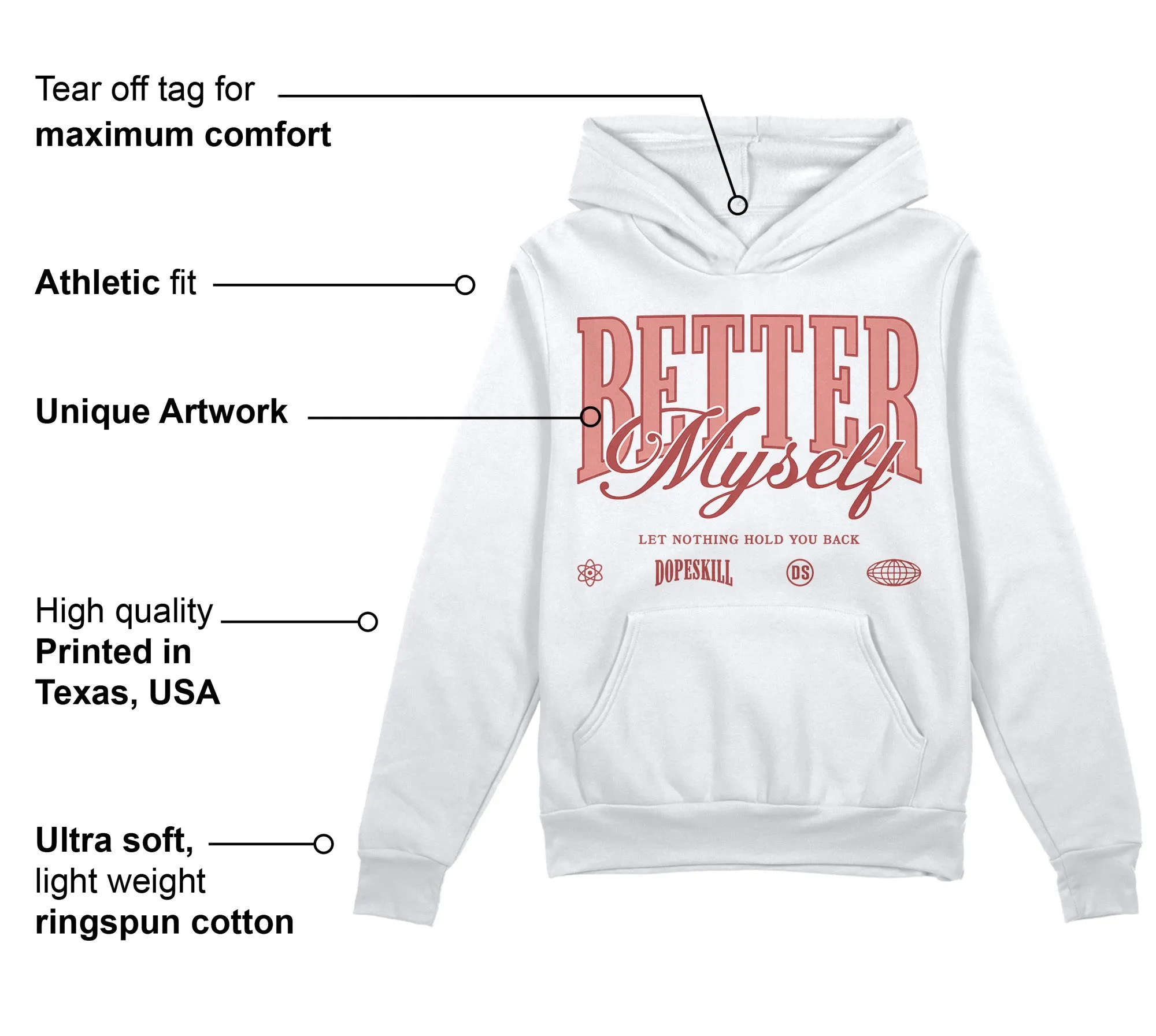 Dune Red 13s DopeSkill Hoodie Sweatshirt Better Myself Graphic sold by DopeSkill product image thumbnail 3