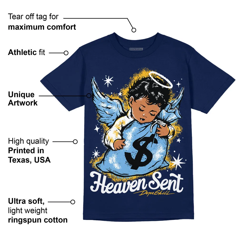 First In Flight 1s DopeSkill Navy T-shirt Heaven Sent Graphic sold by DopeSkill product image thumbnail 2
