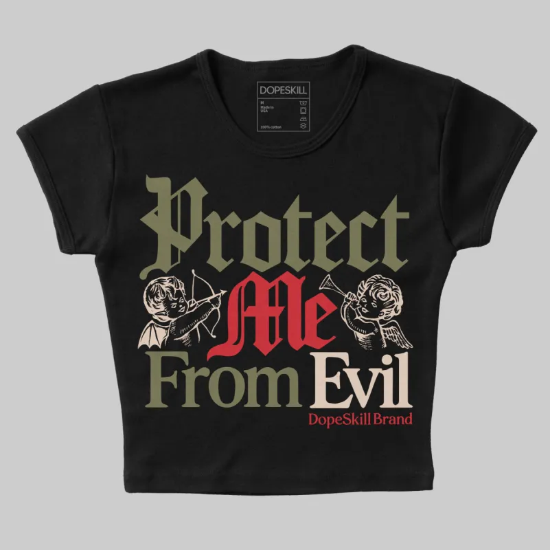 Medium Olive 1s DopeSkill Women's Crop Top Protect Me From Evil Graphic sold by DopeSkill