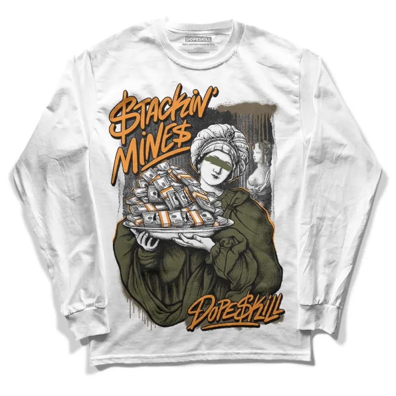 Olive 5s DopeSkill Long Sleeve T-Shirt Stackin Mines Graphic sold by DopeSkill