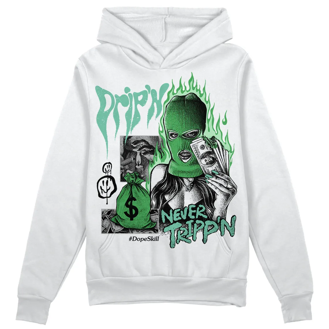 Green Glow 1s DopeSkill Hoodie Sweatshirt Drip'n Never Tripp'n Graphic sold by DopeSkill product image thumbnail 2