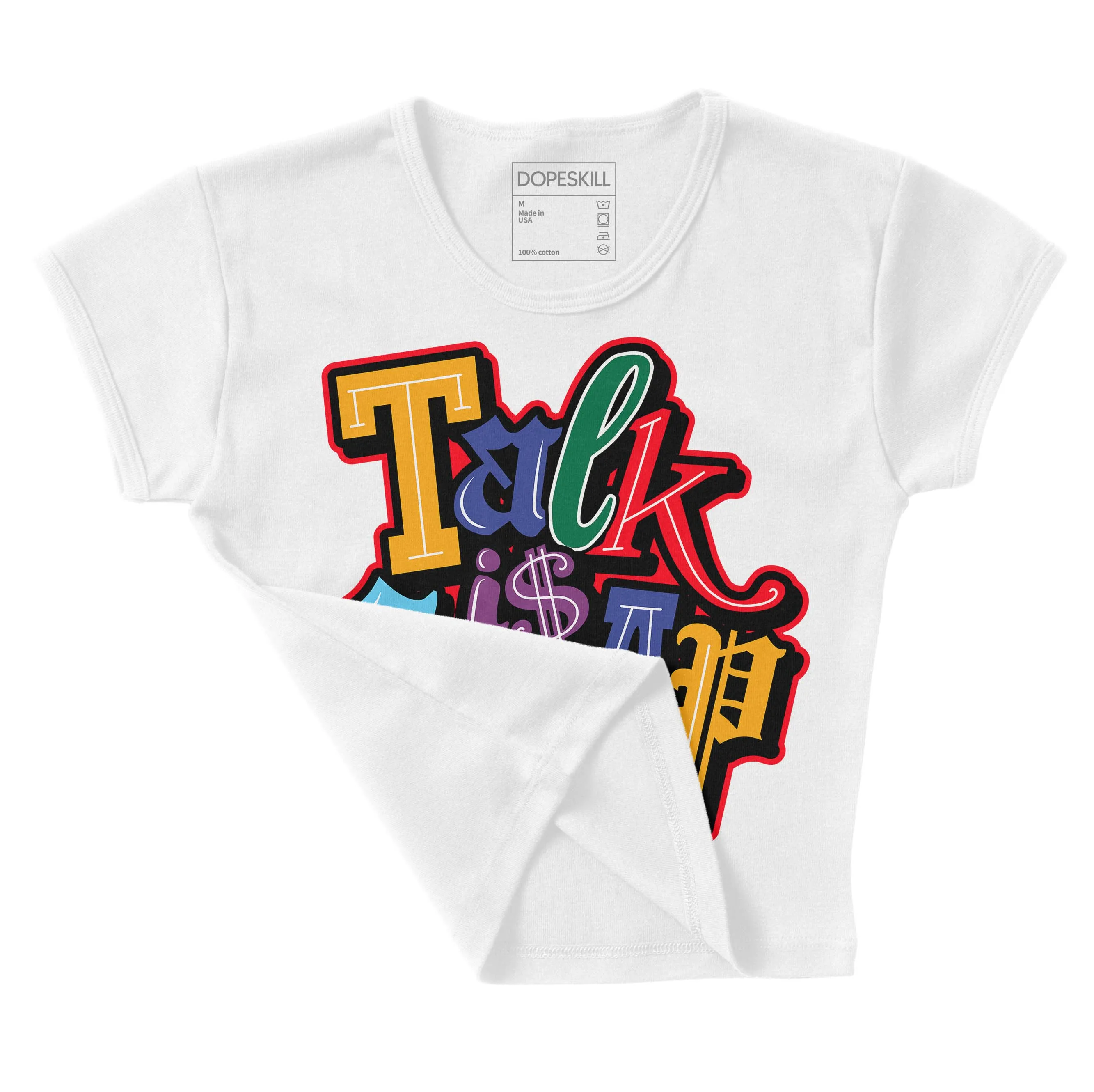 GS 'Six Championships' 1s DopeSkill Women's Crop Top Talk Is Chip Graphic sold by DopeSkill product image thumbnail 4