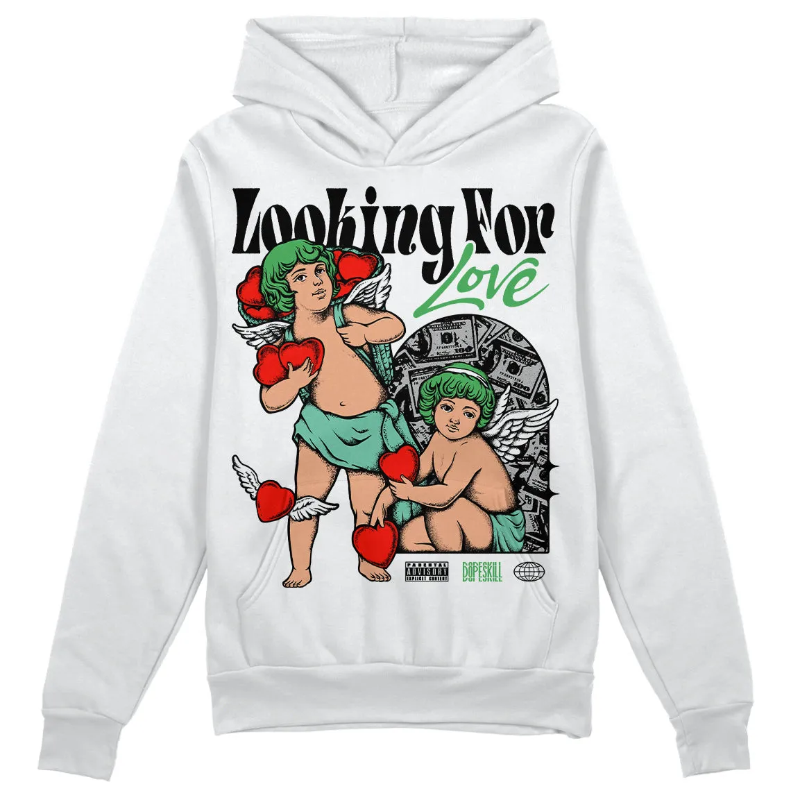 Green Glow 1s DopeSkill Hoodie Sweatshirt Looking For Love Graphic sold by DopeSkill product image thumbnail 2