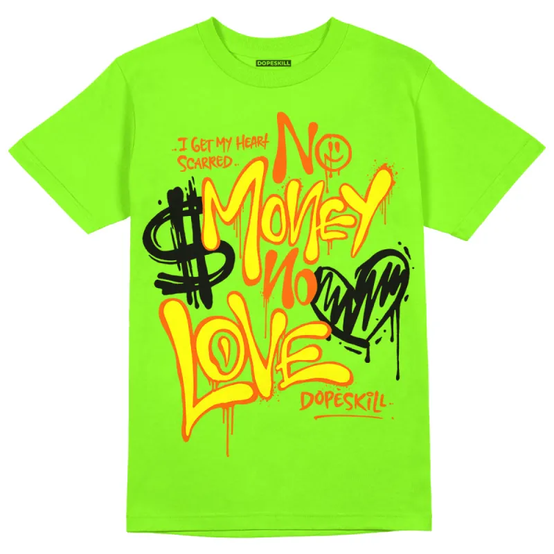 Neon Green Collection DopeSkill Neon Green T-shirt No Money No Love Typo Graphic sold by DopeSkill