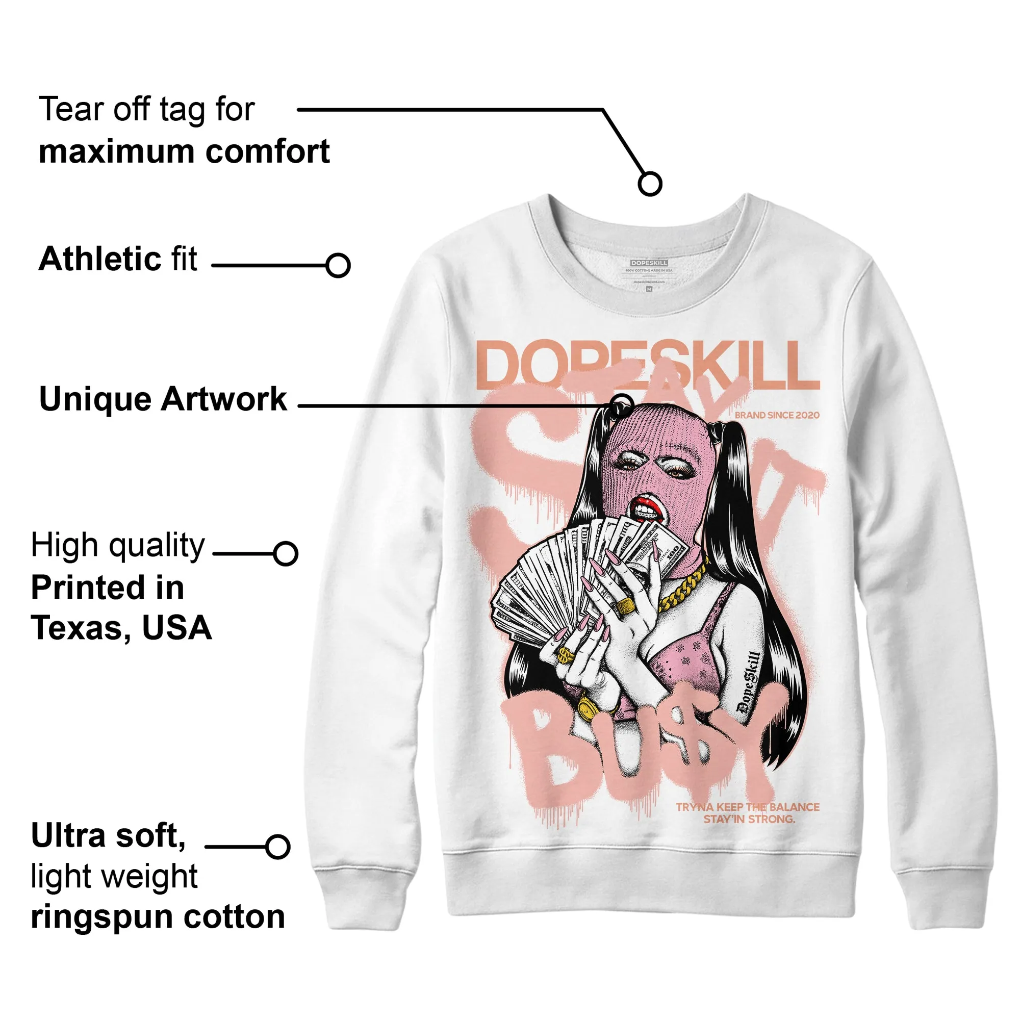 Legend Pink 11s DopeSkill Sweatshirt Stay It Busy Graphic sold by DopeSkill product image thumbnail 3