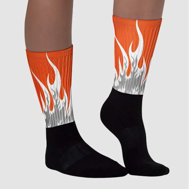 Georgia Peach 3s DopeSkill Sublimated Socks FIRE Graphic sold by DopeSkill product image thumbnail 3