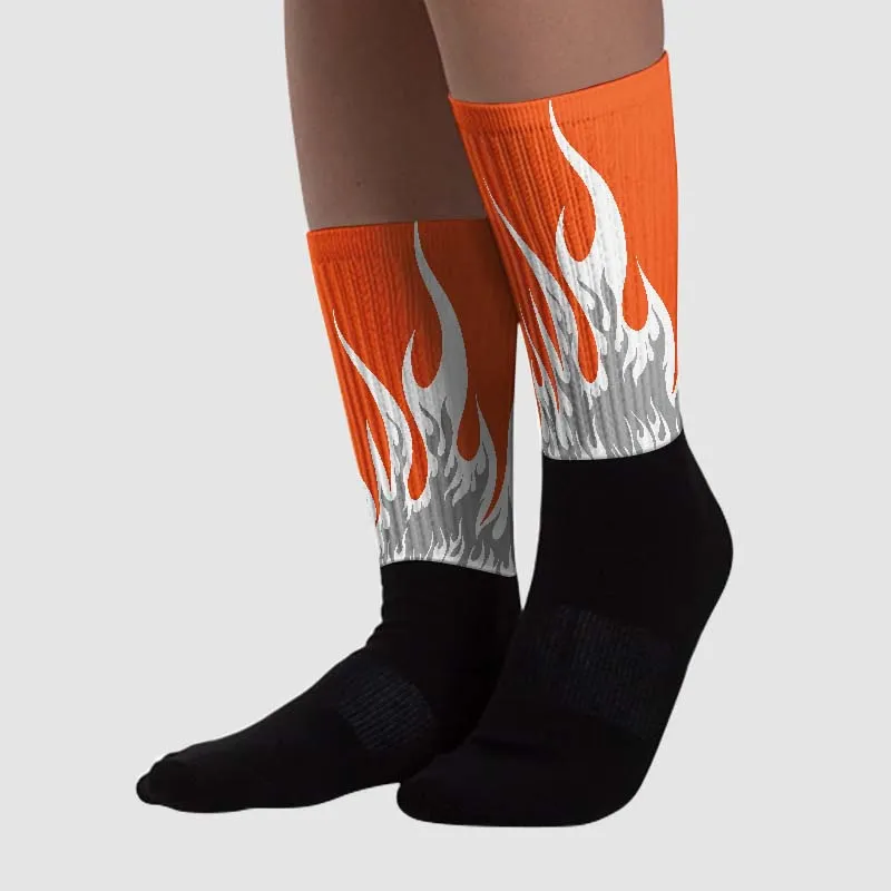 Georgia Peach 3s DopeSkill Sublimated Socks FIRE Graphic sold by DopeSkill product image thumbnail 2