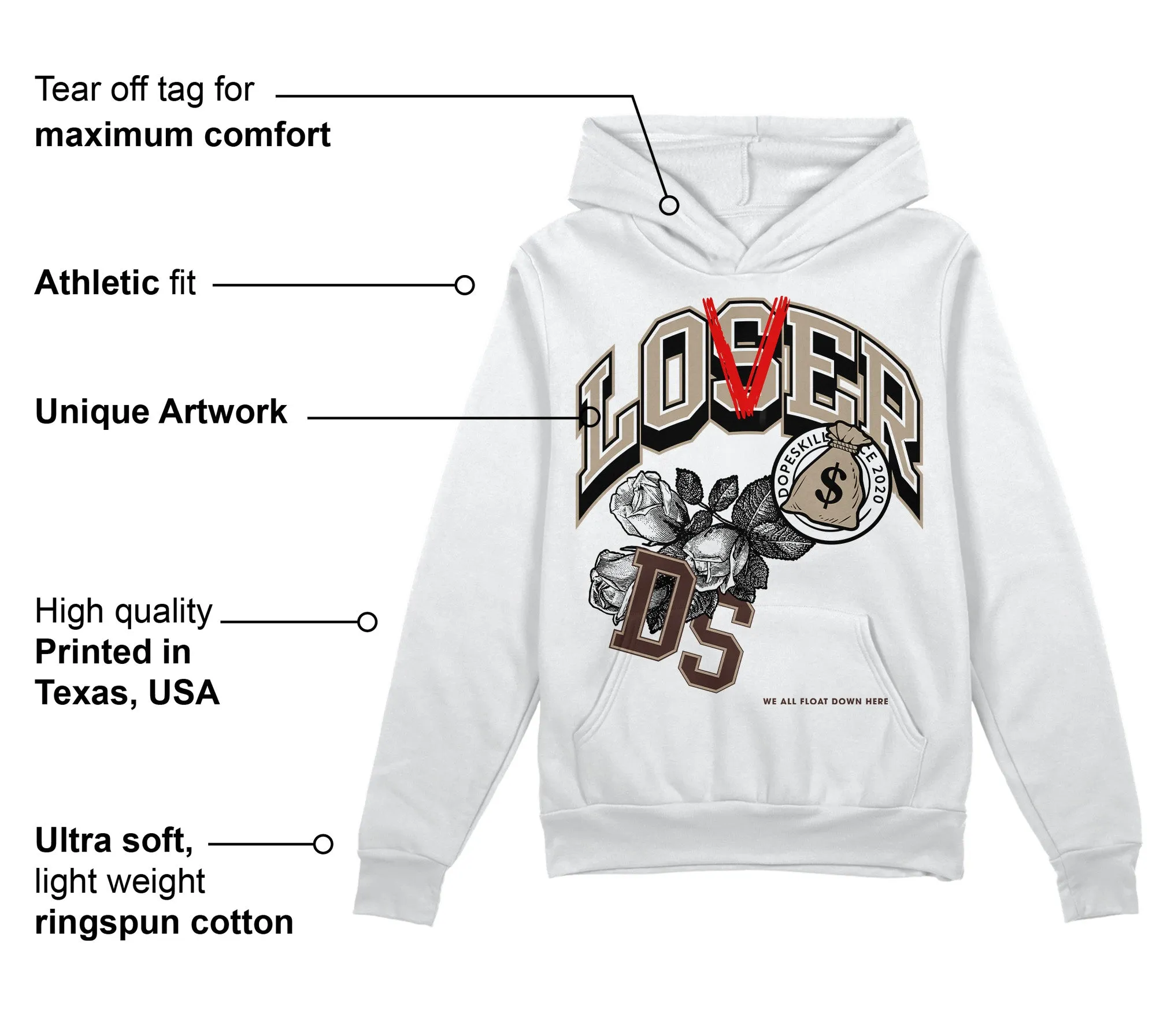 Latte 1s DopeSkill Hoodie Sweatshirt Loser Lover Graphic sold by DopeSkill product image thumbnail 3