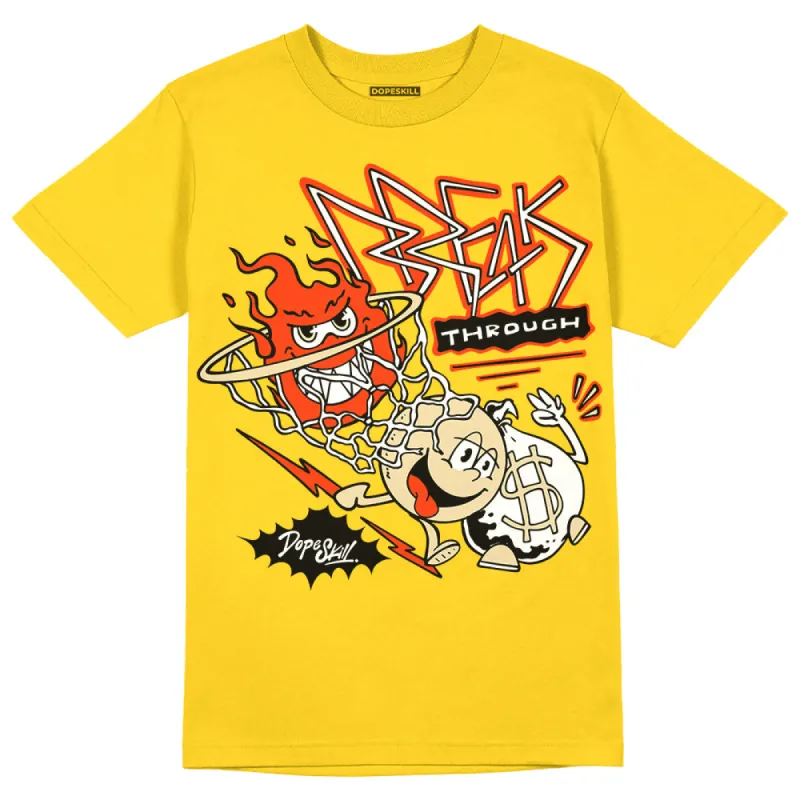 Vivid Sulfur 4s DopeSkill Yellow T-shirt Break Through Graphic sold by DopeSkill