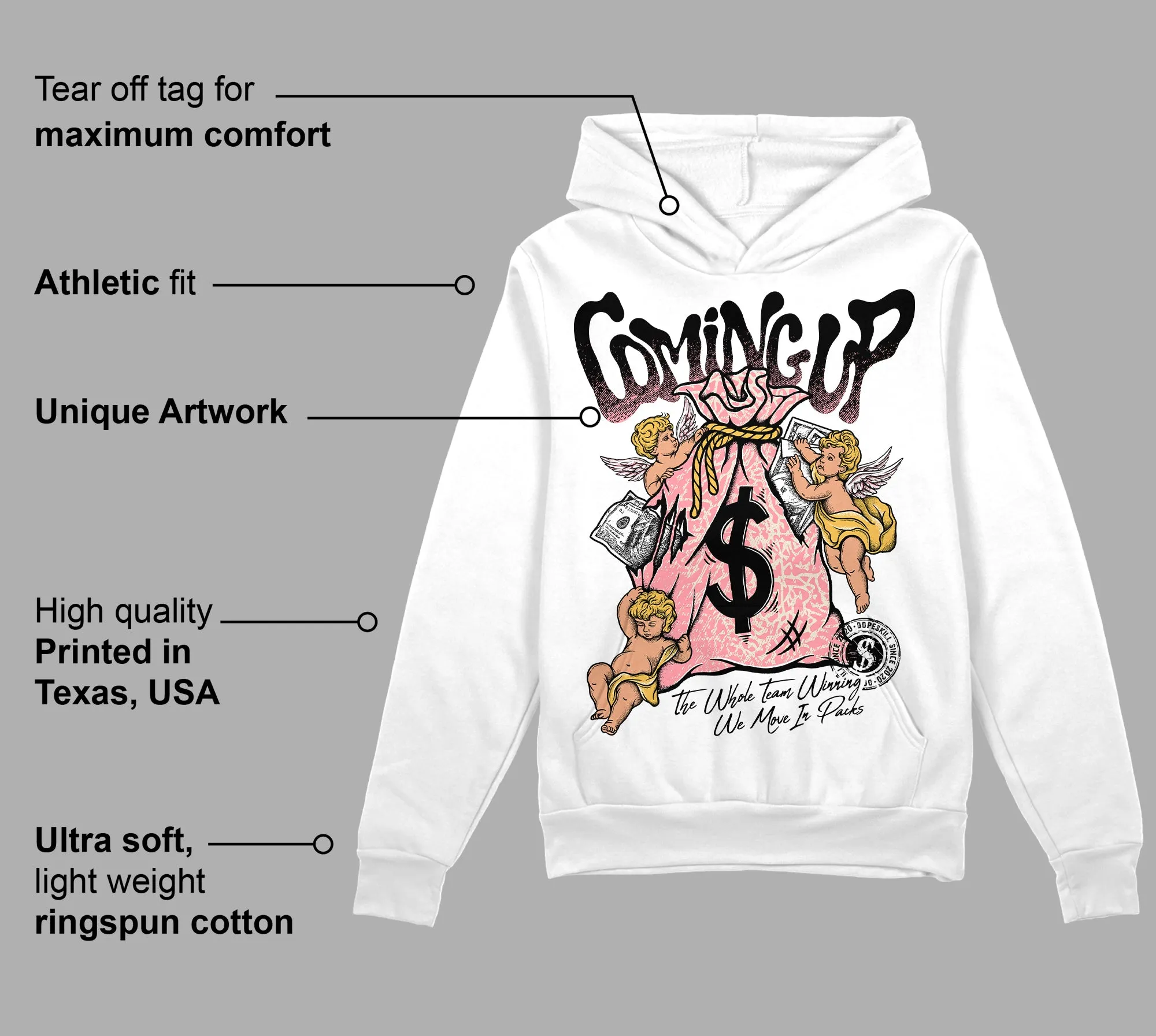 Red Stardust 3s DopeSkill Hoodie Sweatshirt Money Bag Coming Up Graphic sold by DopeSkill product image thumbnail 3