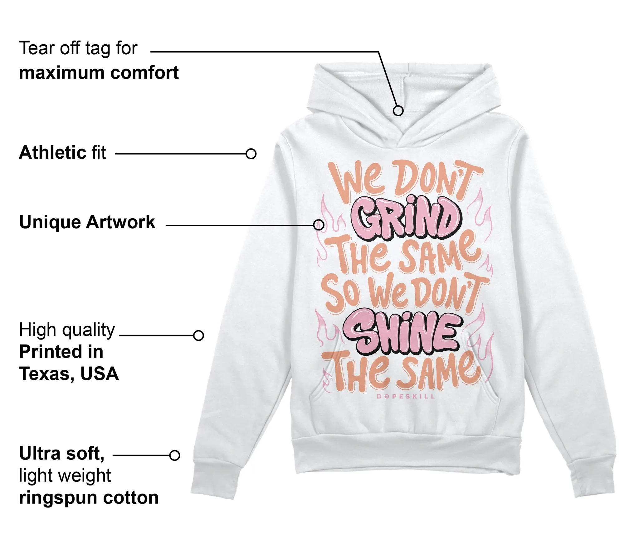 Legend Pink 11s DopeSkill Hoodie Sweatshirt Grind Shine Graphic sold by DopeSkill product image thumbnail 3