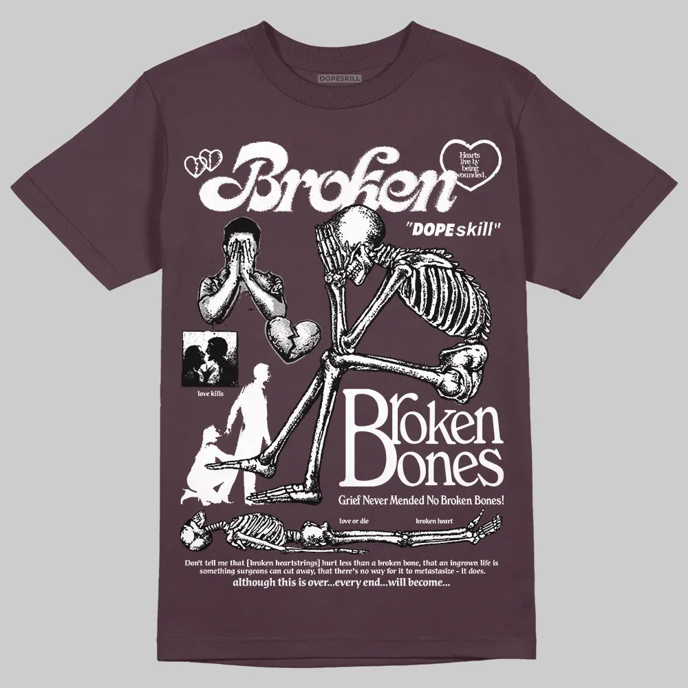 Violet Ore 3s DopeSkill Maroon T-shirt Broken Bones Graphic sold by DopeSkill