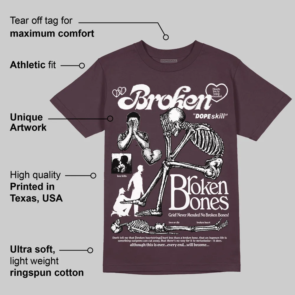 Violet Ore 3s DopeSkill Maroon T-shirt Broken Bones Graphic sold by DopeSkill product image thumbnail 2