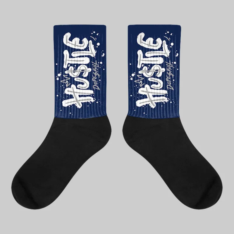 Midnight Navy 3s DopeSkill Sublimated Socks Hustle Graphic sold by DopeSkill