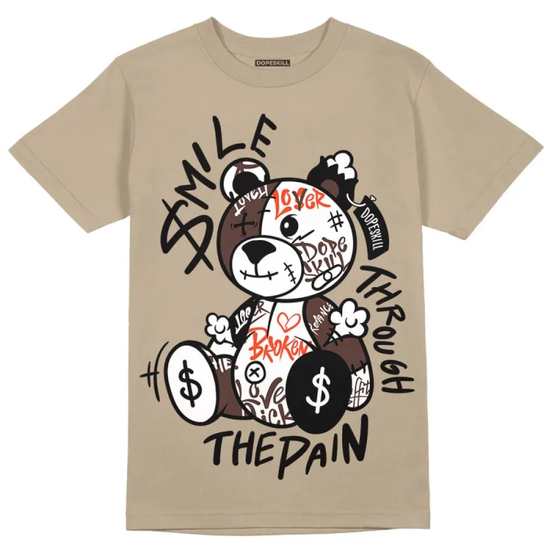 Latte 1s DopeSkill Medium Brown T-shirt Smile Through The Pain Graphic sold by DopeSkill
