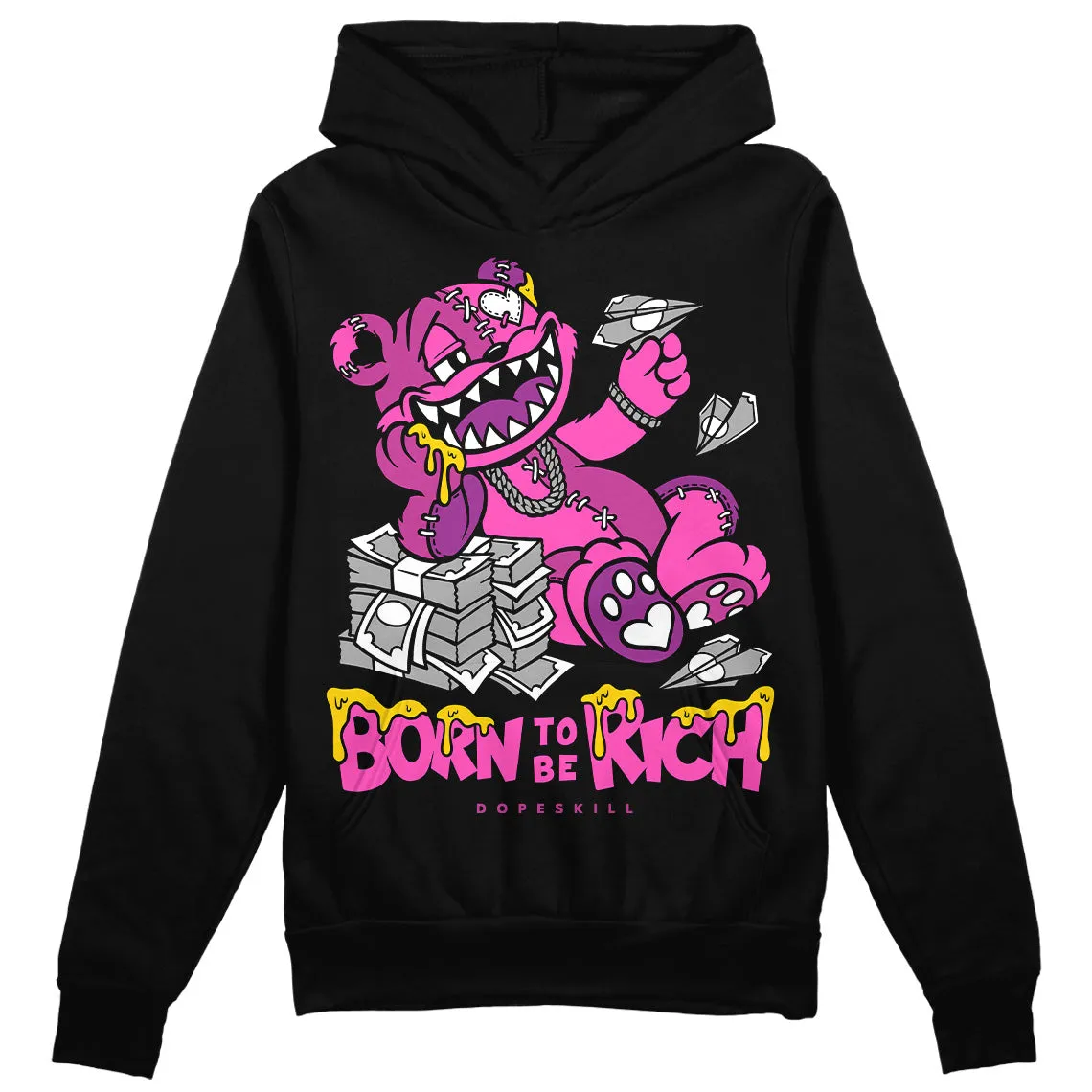 Hyper Violet 4s DopeSkill Hoodie Sweatshirt Born To Be Rich Graphic sold by DopeSkill product image thumbnail 2