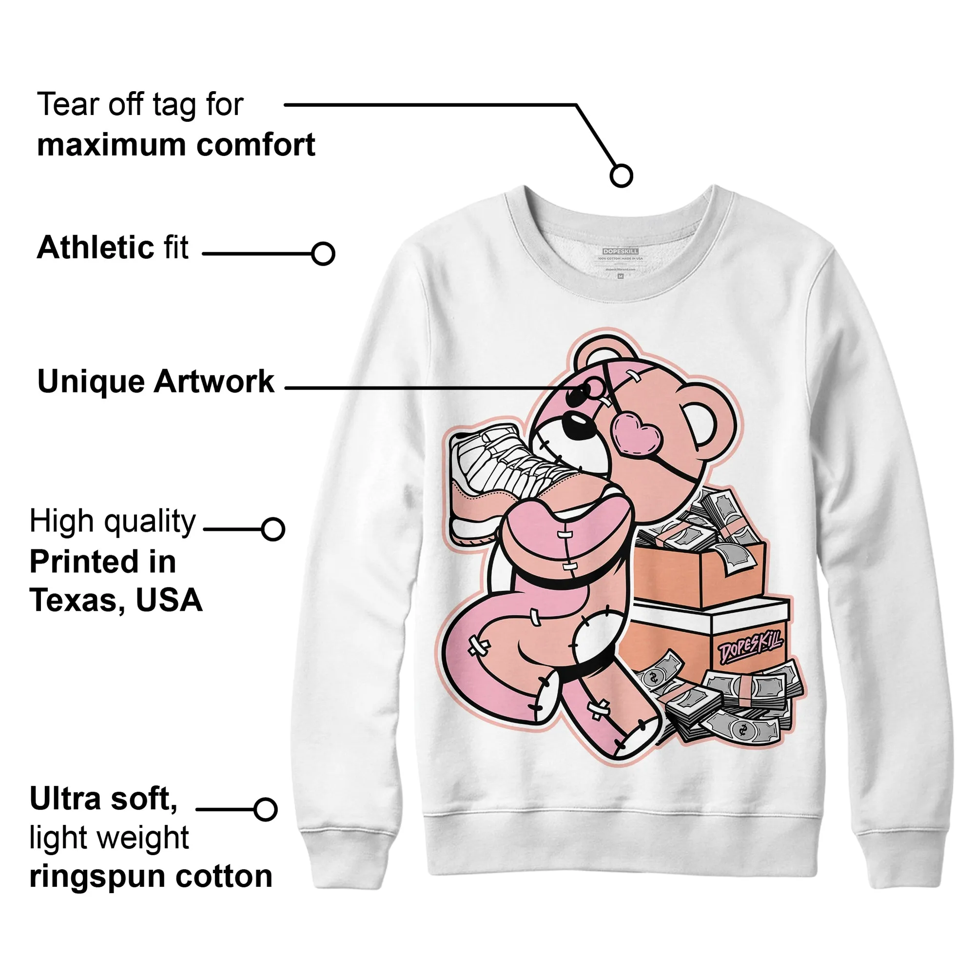 Legend Pink 11s DopeSkill Sweatshirt Bear Steals Sneaker Graphic sold by DopeSkill product image thumbnail 3