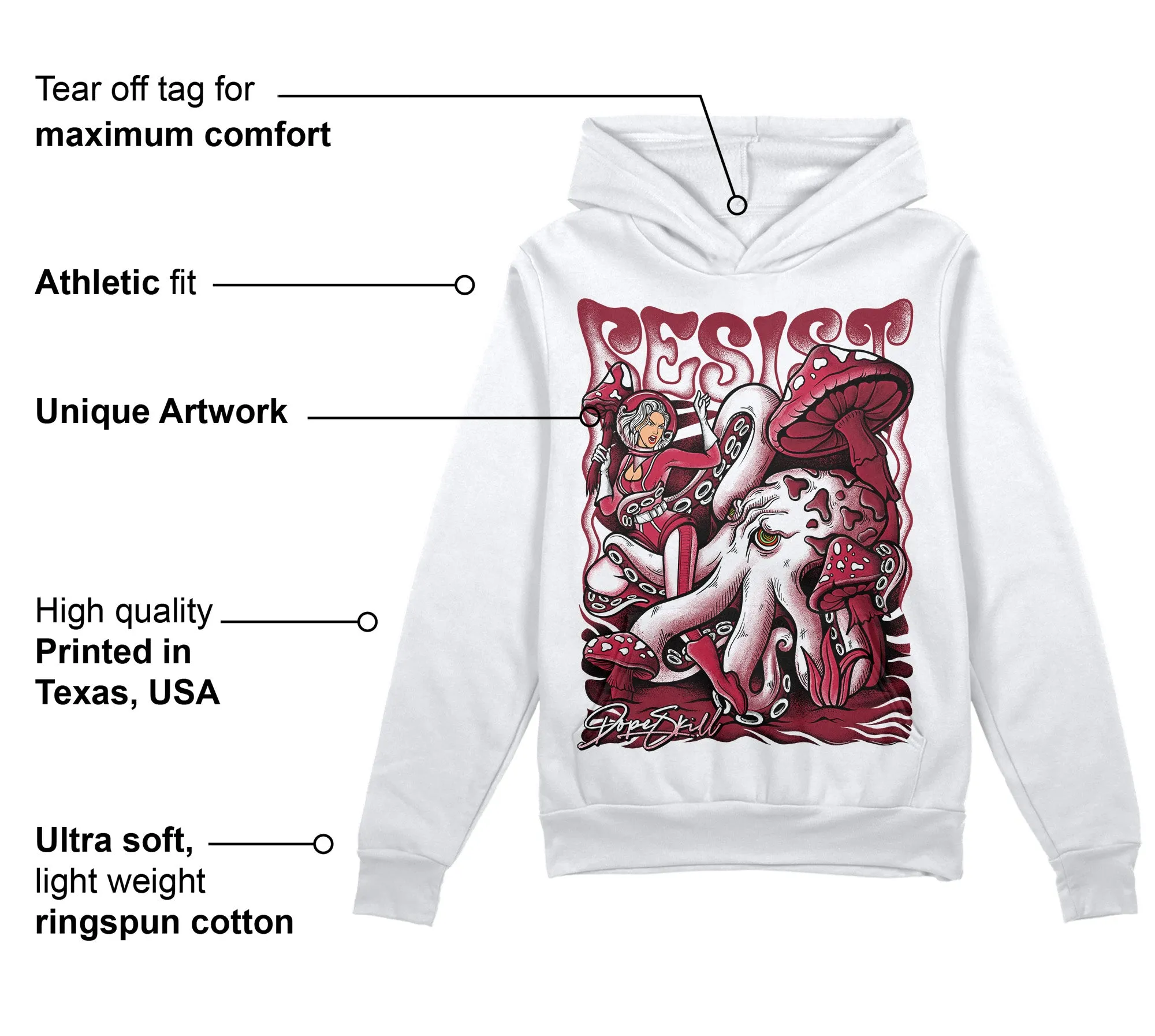 85 Metallic Burgundy 1s DopeSkill Hoodie Sweatshirt Resist Graphic sold by DopeSkill product image thumbnail 3