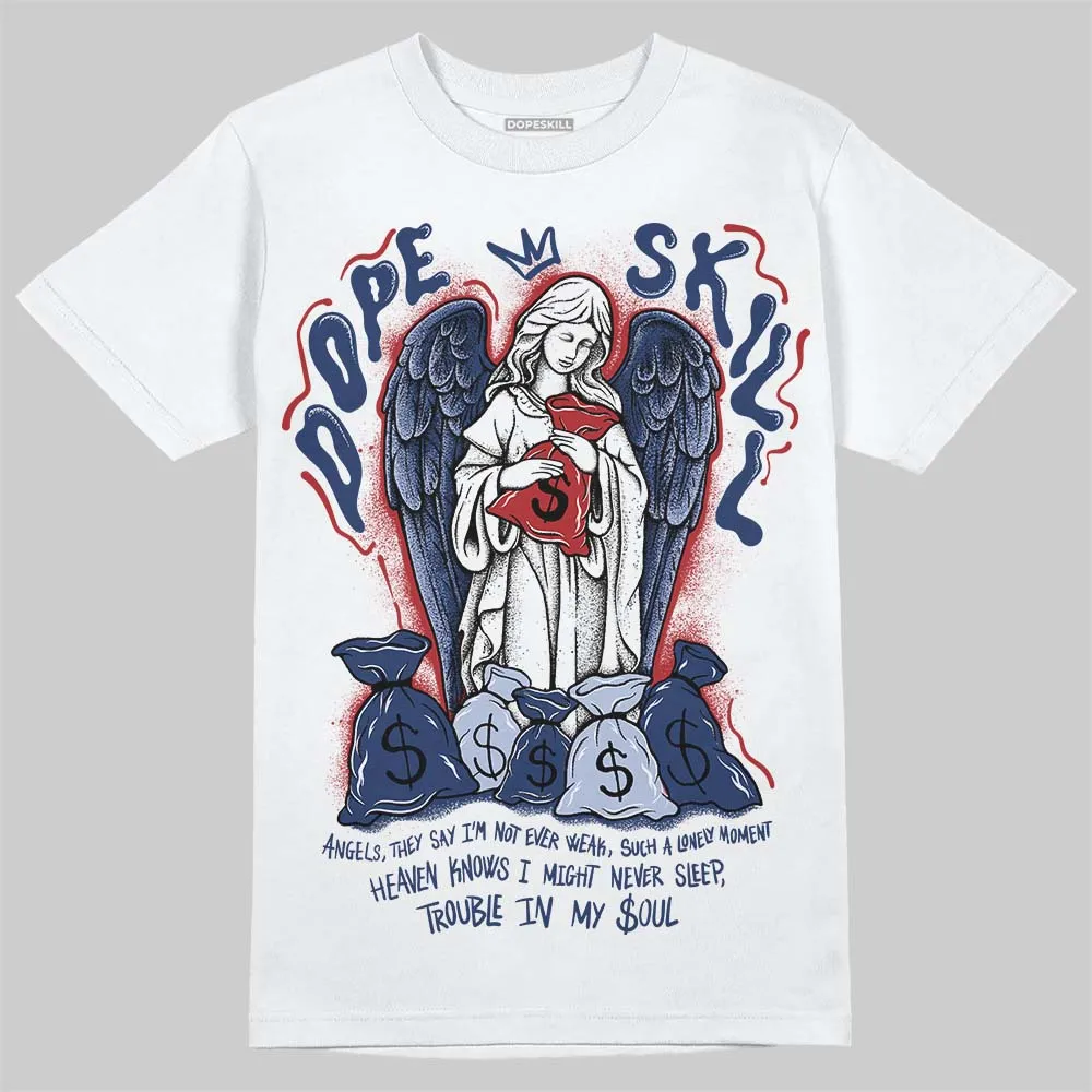 White and Midnight Navy 6s DopeSkill T-Shirt Angels Graphic sold by DopeSkill