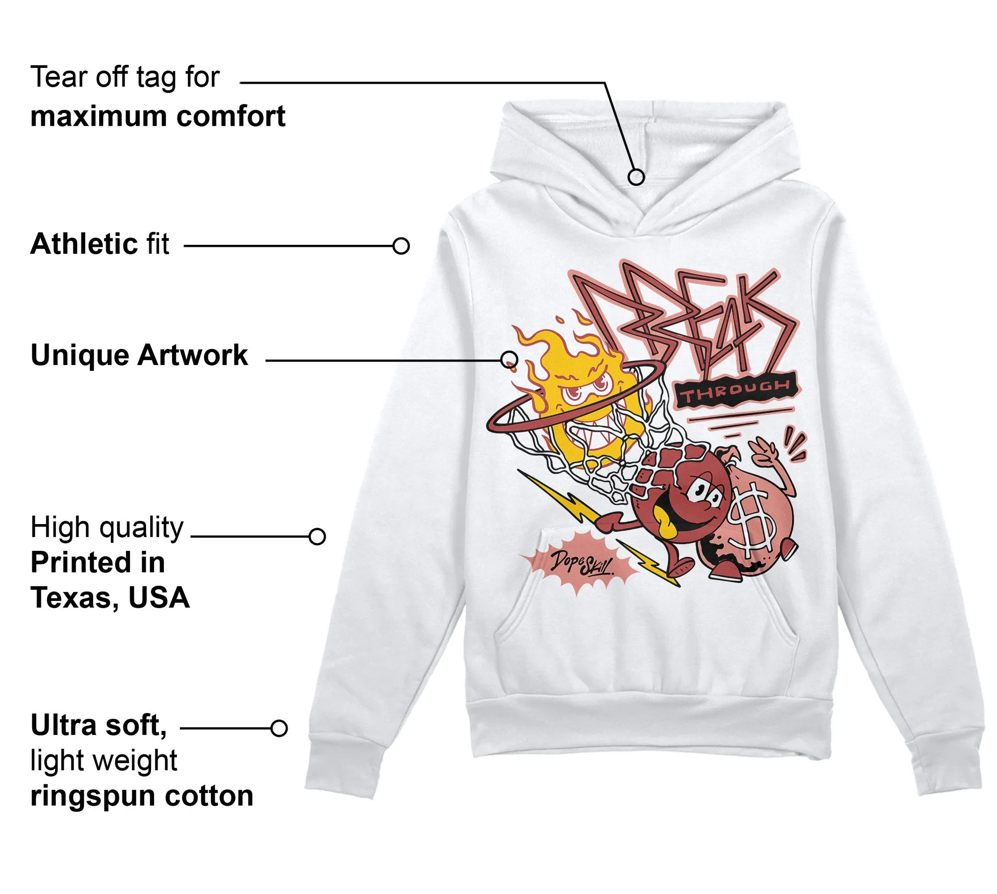 Dune Red 13s DopeSkill Hoodie Sweatshirt Break Through Graphic sold by DopeSkill product image thumbnail 3