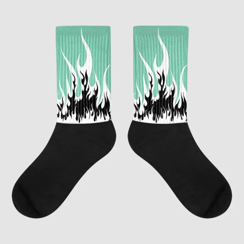 Green Glow 1s DopeSkill Sublimated Socks FIRE Graphic sold by DopeSkill
