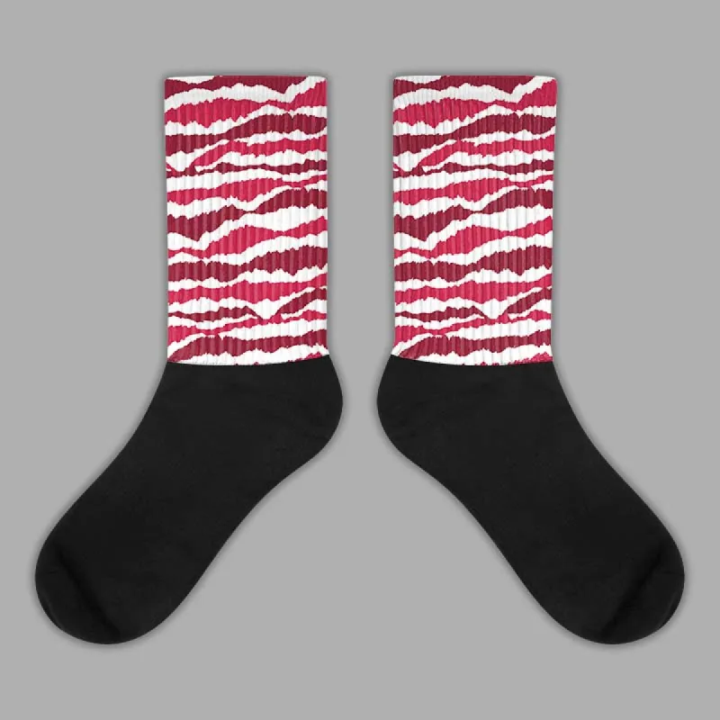 85 Metallic Burgundy 1s DopeSkill Sublimated Socks Abstract Tiger Graphic sold by DopeSkill
