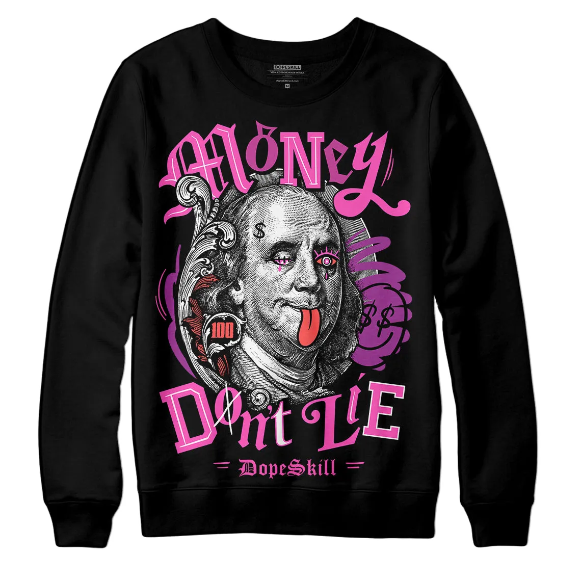 Hyper Violet 4s DopeSkill Sweatshirt Money Don't Lie Graphic sold by DopeSkill product image thumbnail 2