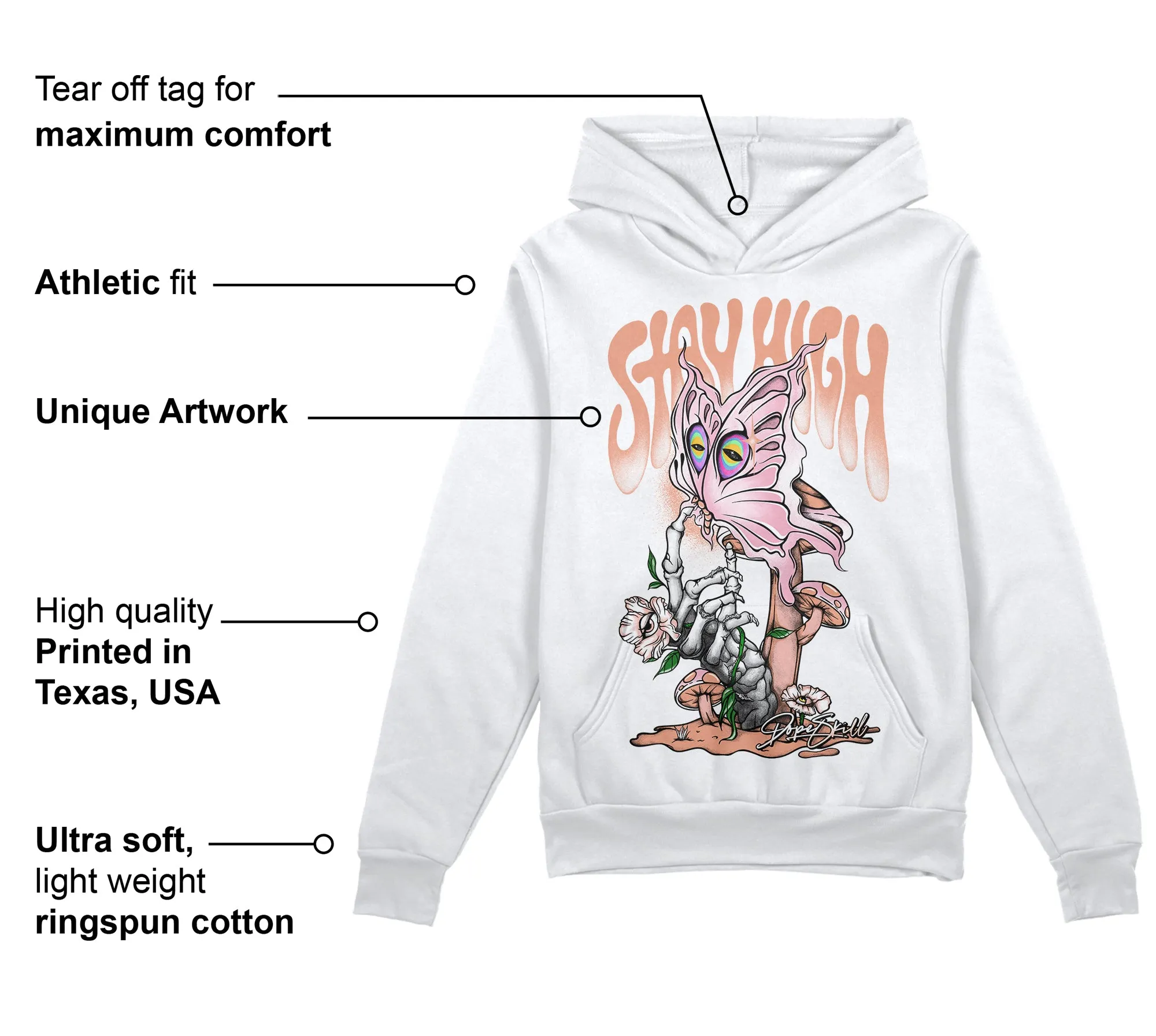 Legend Pink 11s DopeSkill Hoodie Sweatshirt Stay High Graphic sold by DopeSkill product image thumbnail 3