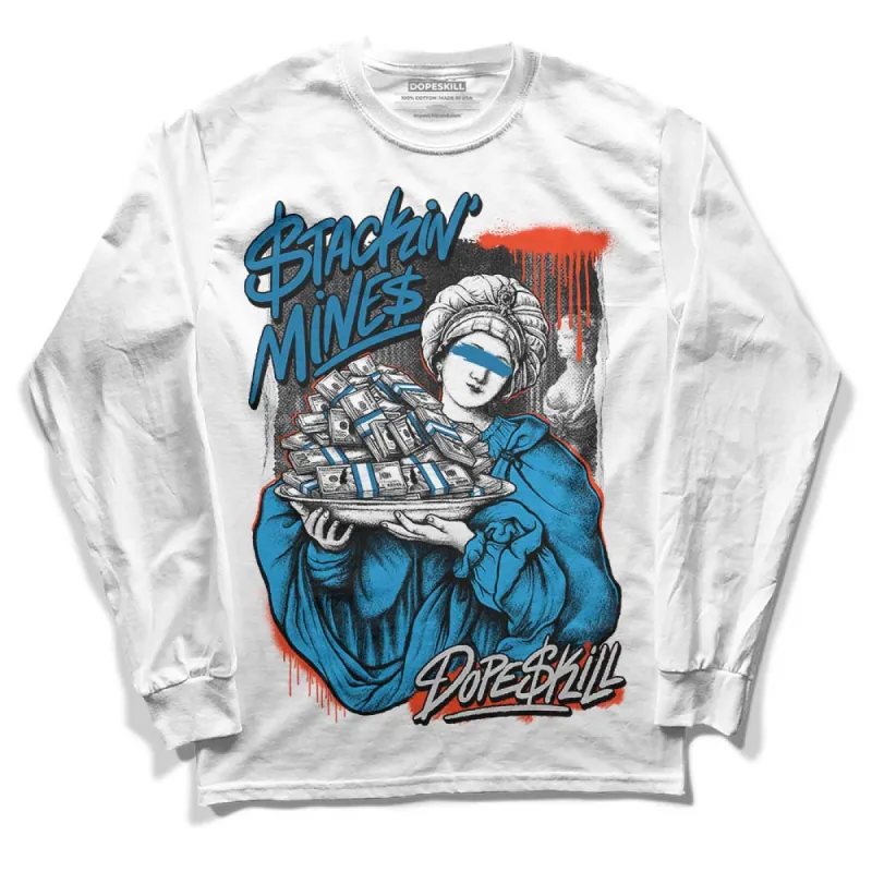Military Blue 4s DopeSkill Long Sleeve T-Shirt Stackin Mines Graphic sold by DopeSkill