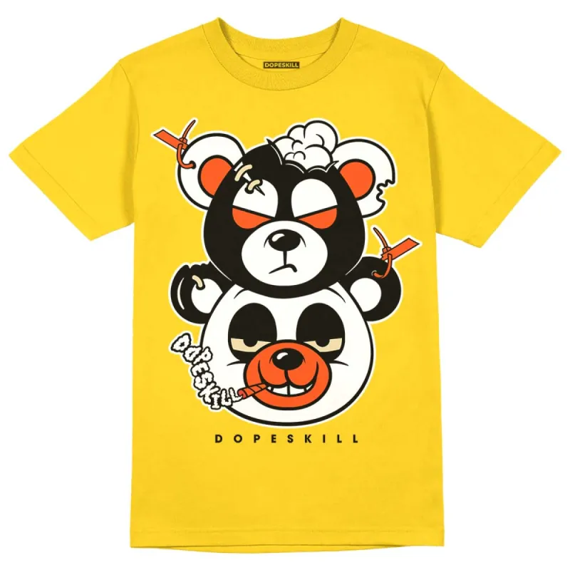 Vivid Sulfur 4s DopeSkill Yellow T-shirt New Double Bear Graphic sold by DopeSkill