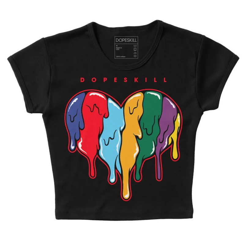 GS 'Six Championships' 1s DopeSkill Women's Crop Top Slime Drip Heart Graphic sold by DopeSkill