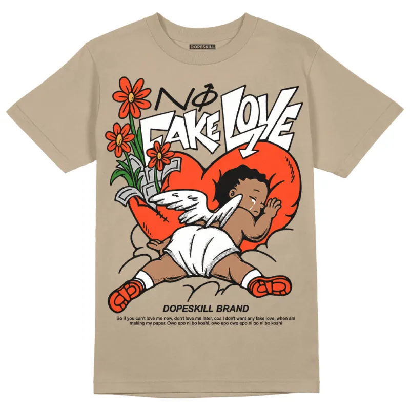 Latte 1s DopeSkill Medium Brown T-shirt No Fake Love Graphic sold by DopeSkill