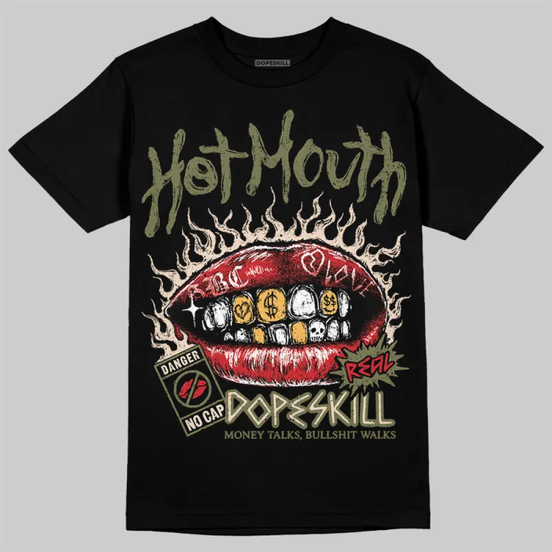 Medium Olive 1s DopeSkill T-Shirt Hot Mouth Graphic made by DopeSkill