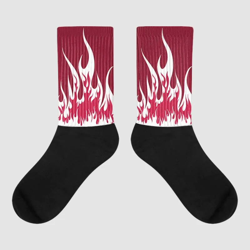 85 Metallic Burgundy 1s DopeSkill Sublimated Socks FIRE Graphic sold by DopeSkill