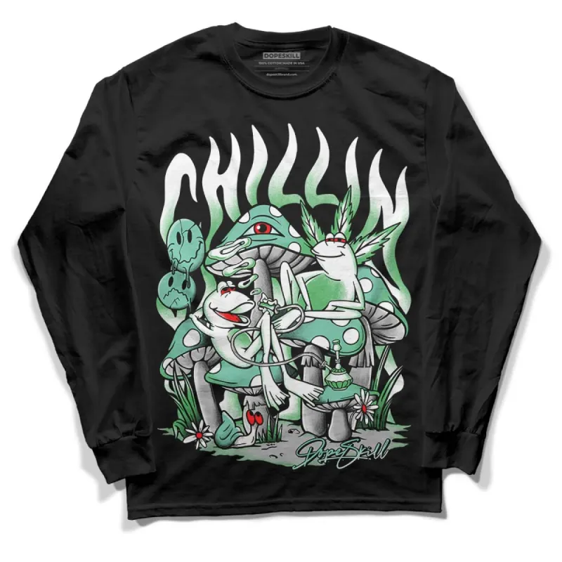 Green Glow 1s DopeSkill Long Sleeve T-Shirt Chillin Graphic sold by DopeSkill
