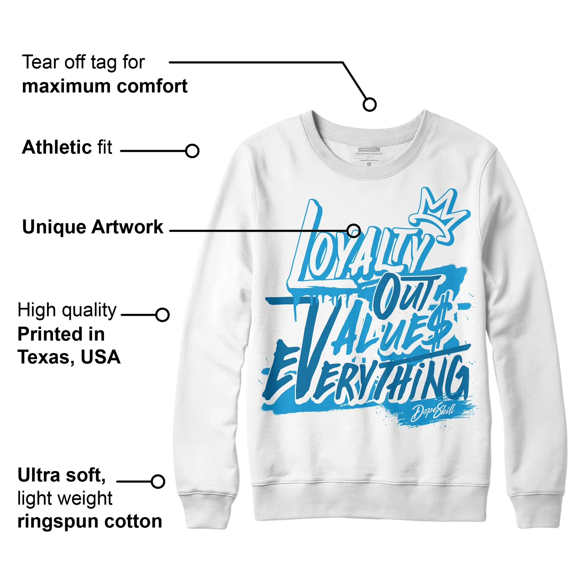 Military Blue 4s DopeSkill Sweatshirt LOVE Graphic sold by DopeSkill product image thumbnail 3