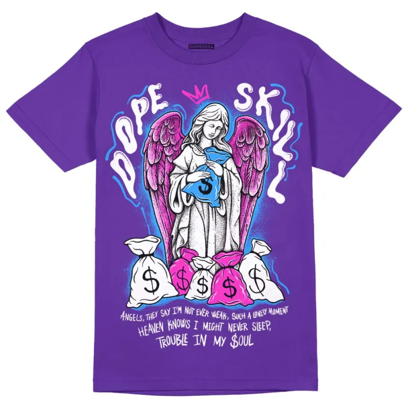 Dunk Purple Championship Court White DopeSkill Purple T-shirt Angels Graphic sold by DopeSkill