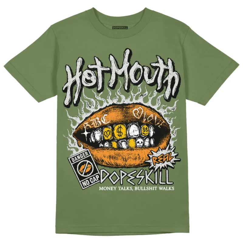 Olive 5s DopeSkill Olive T-shirt Hot Mouth Graphic made by DopeSkill
