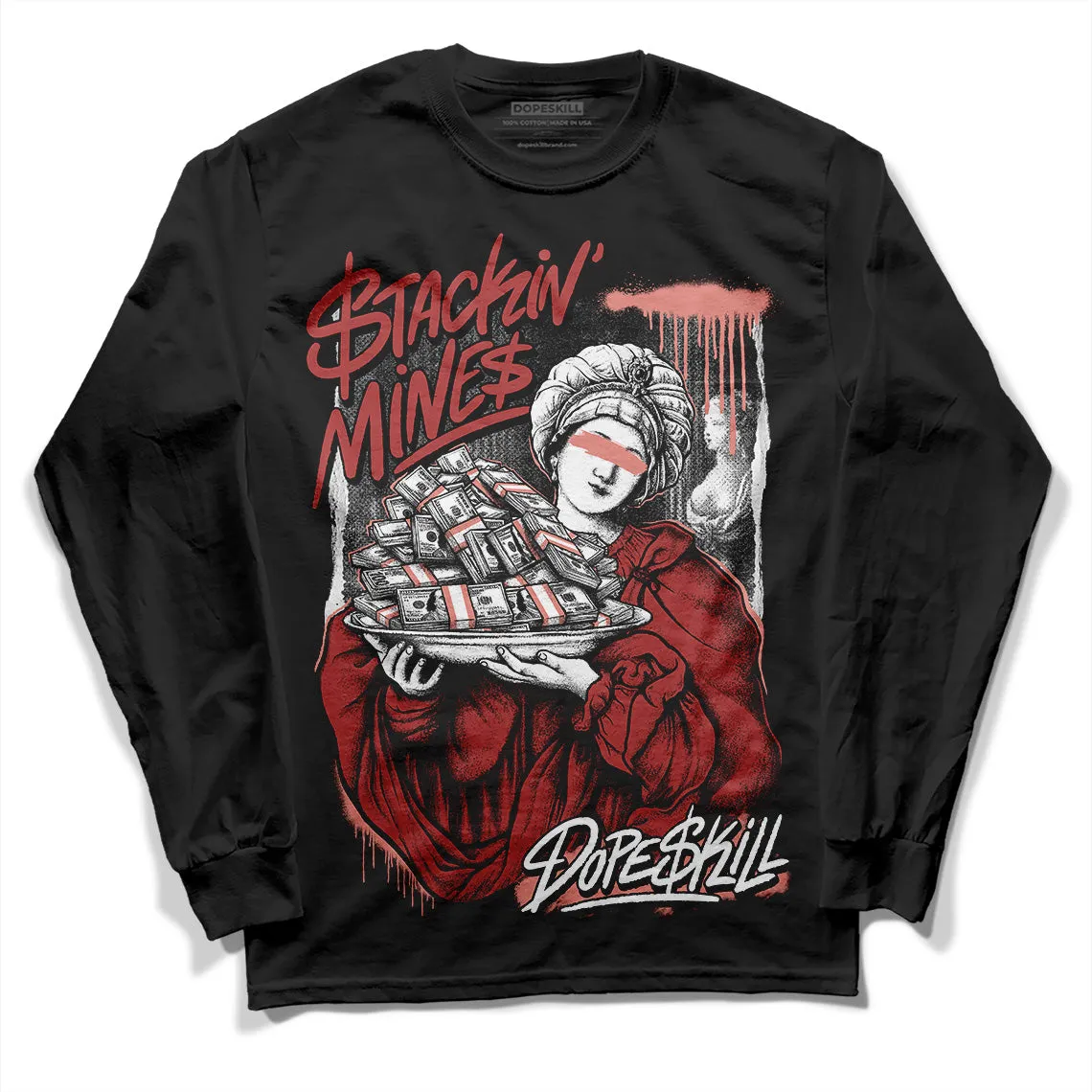 Dune Red 13s DopeSkill Long Sleeve T-Shirt Stackin Mines Graphic sold by DopeSkill product image thumbnail 2