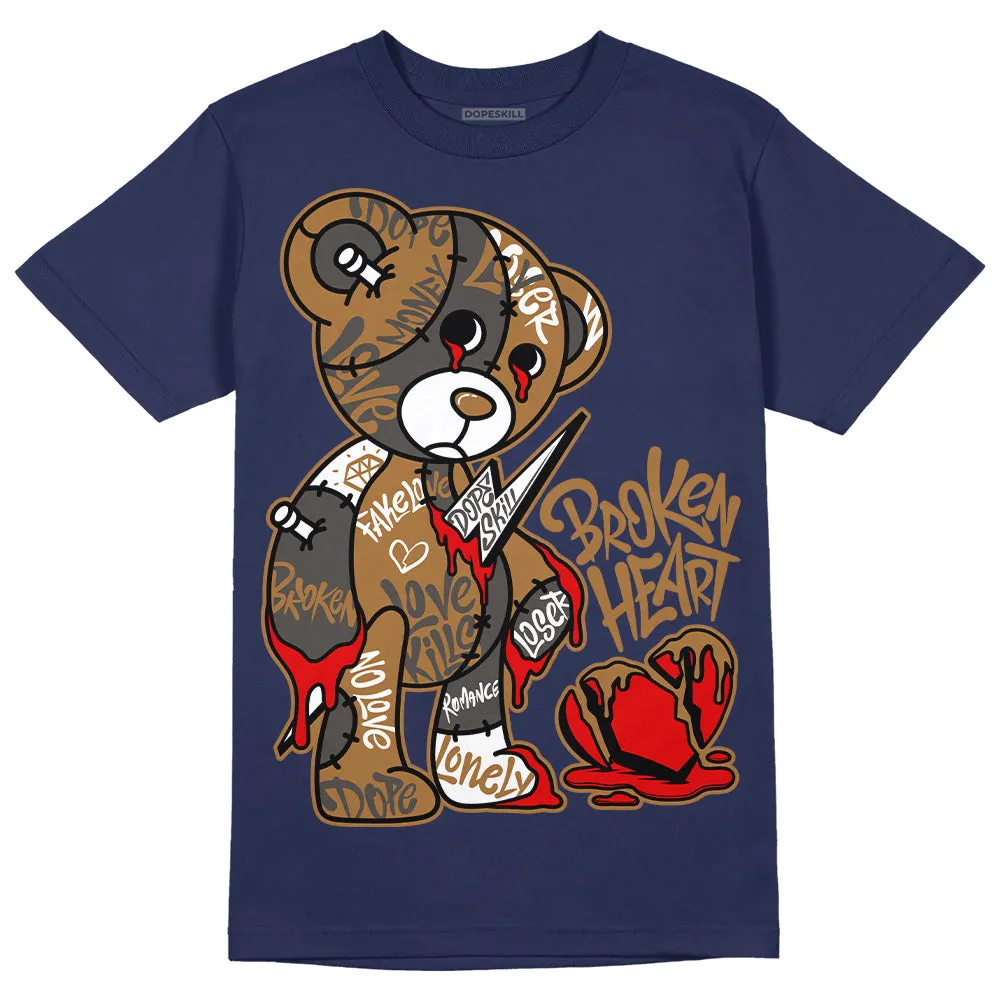 Dunk Premium Tweed Corduroy DopeSkill Navy T-shirt Broken Heart Graphic sold by DopeSkill