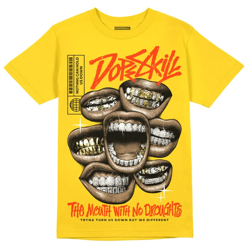 Vivid Sulfur 4s DopeSkill Yellow T-shirt The Mouth With No Droughts Graphic sold by DopeSkill