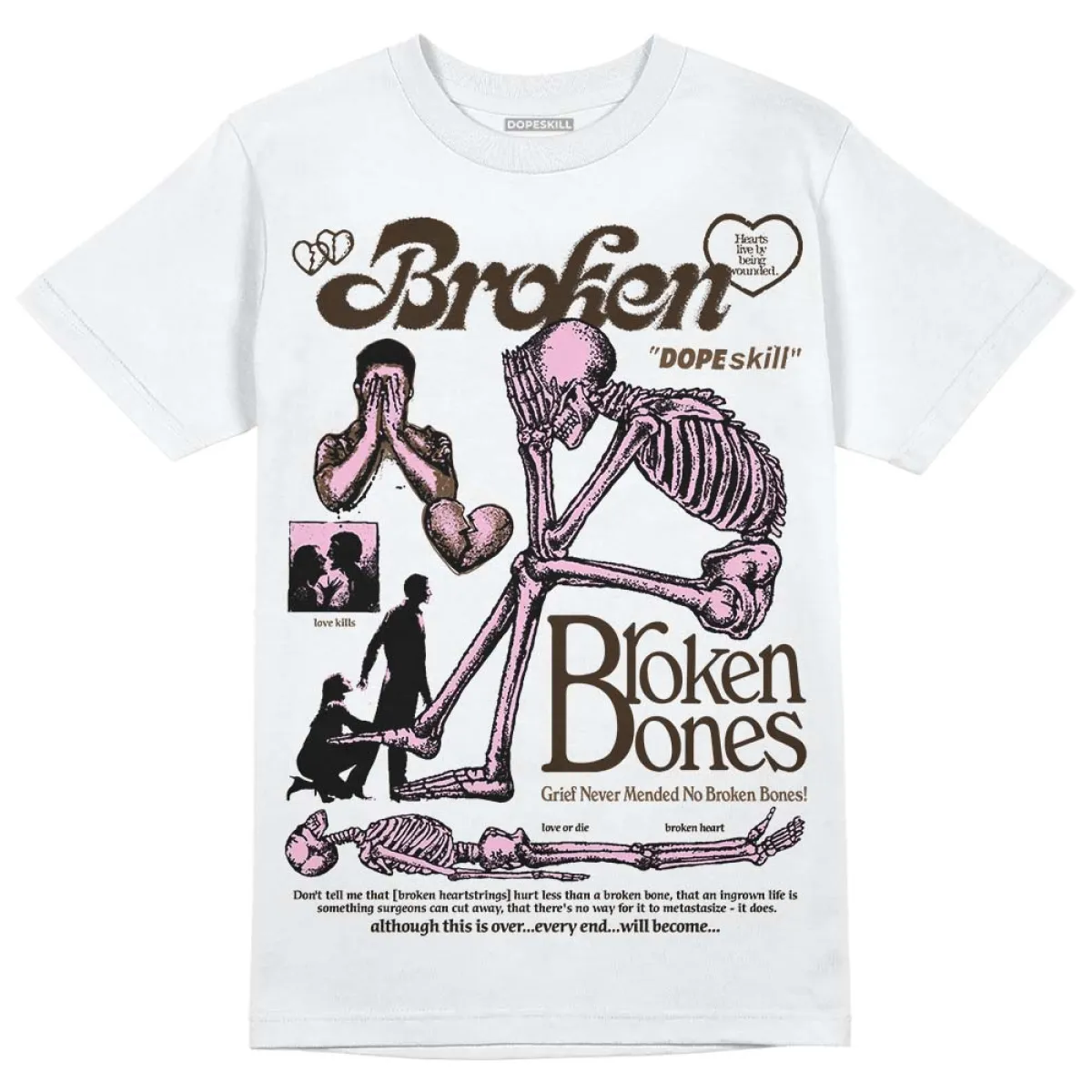 Dopeskill 11 Neapolitan 11s DopeSkill T-Shirt Broken Bones Graphic | Parallel
