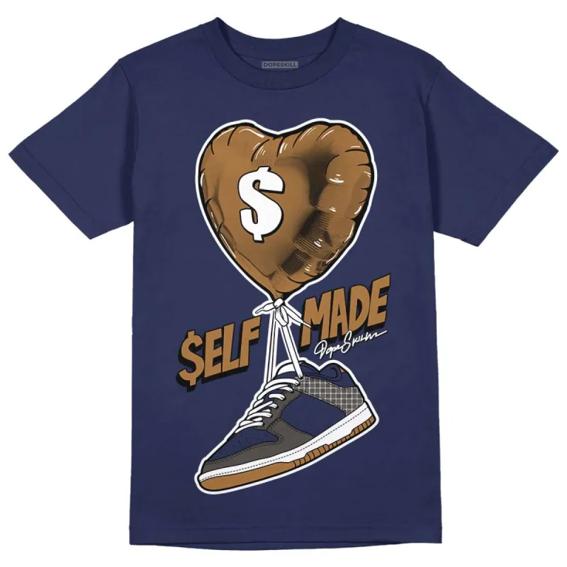 Dunk Premium Tweed Corduroy DopeSkill Navy T-shirt Self Made Graphic sold by DopeSkill