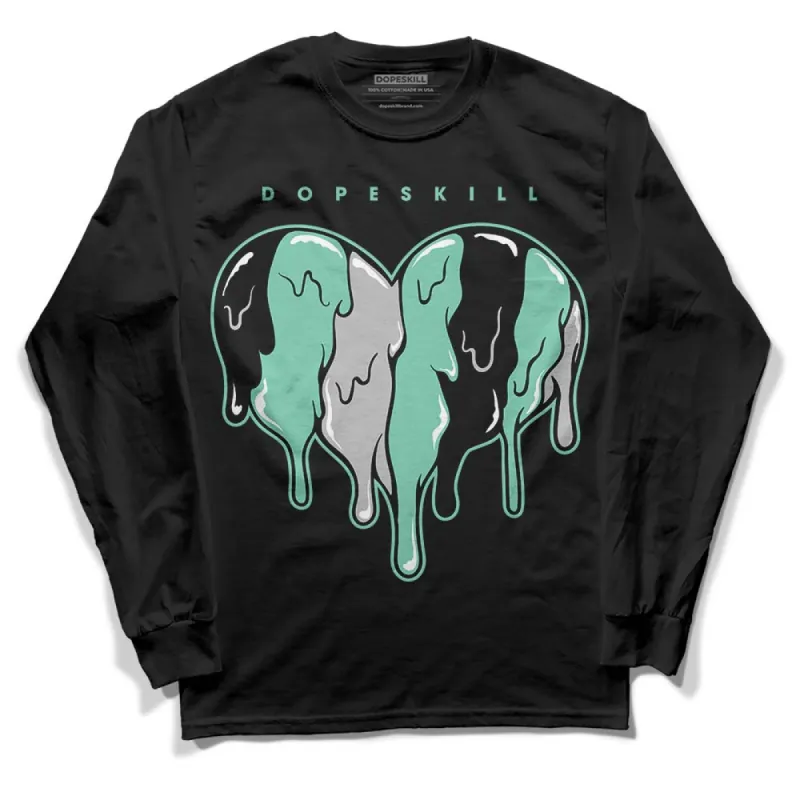 Green Glow 1s DopeSkill Long Sleeve T-Shirt Slime Drip Heart Graphic sold by DopeSkill