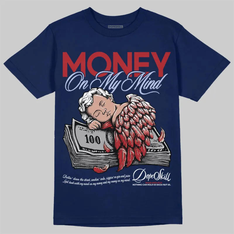 White and Midnight Navy 6s DopeSkill Navy T-shirt MOMM Graphic sold by DopeSkill