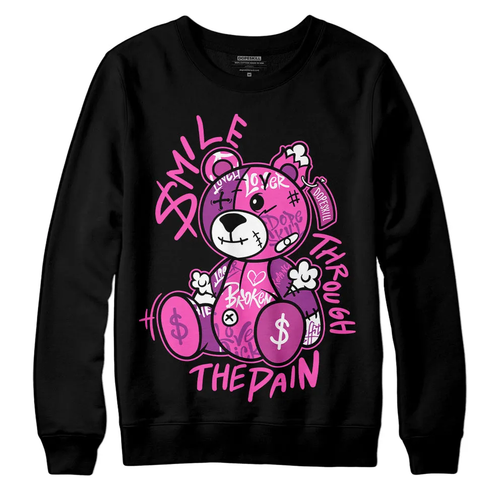 Hyper Violet 4s DopeSkill Sweatshirt Smile Through The Pain Graphic sold by DopeSkill product image thumbnail 2