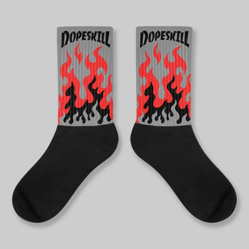Grey Collection DopeSkill Sublimated Socks FIRE Graphic sold by DopeSkill