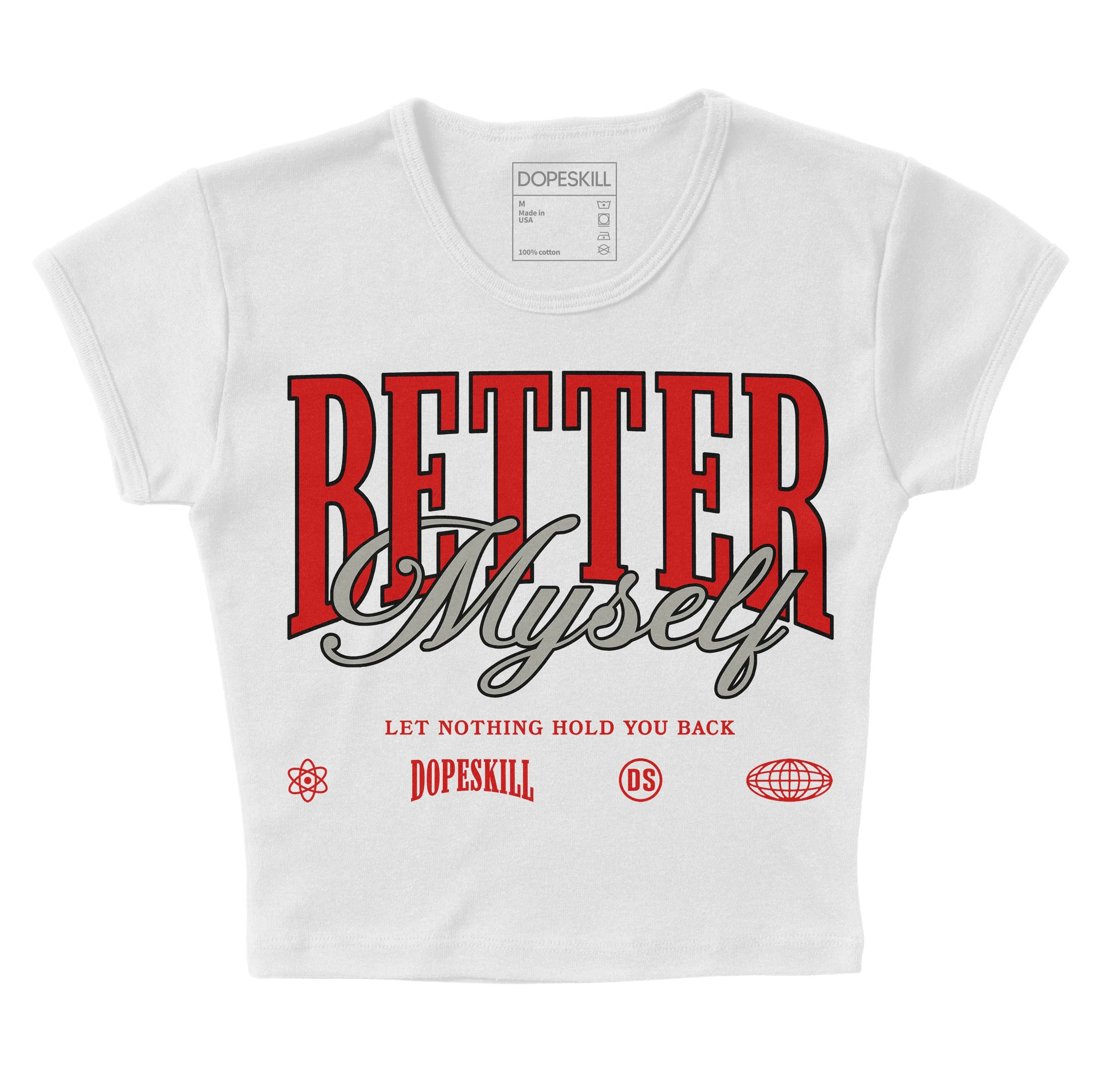 Fire Red 3s DopeSkill Women's Crop Top Better Myself Graphic sold by DopeSkill