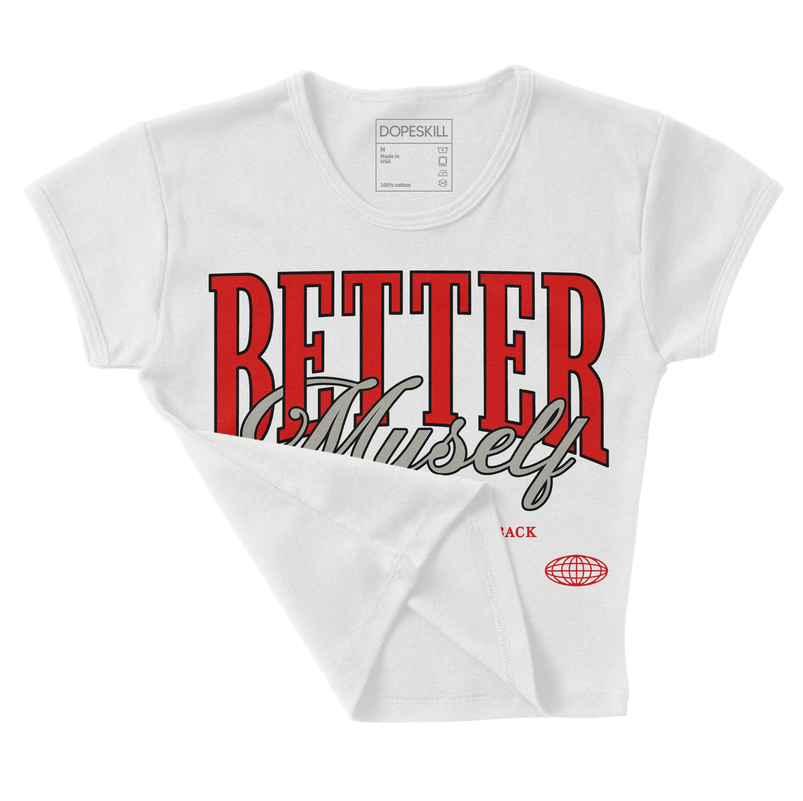Fire Red 3s DopeSkill Women's Crop Top Better Myself Graphic sold by DopeSkill product image thumbnail 3